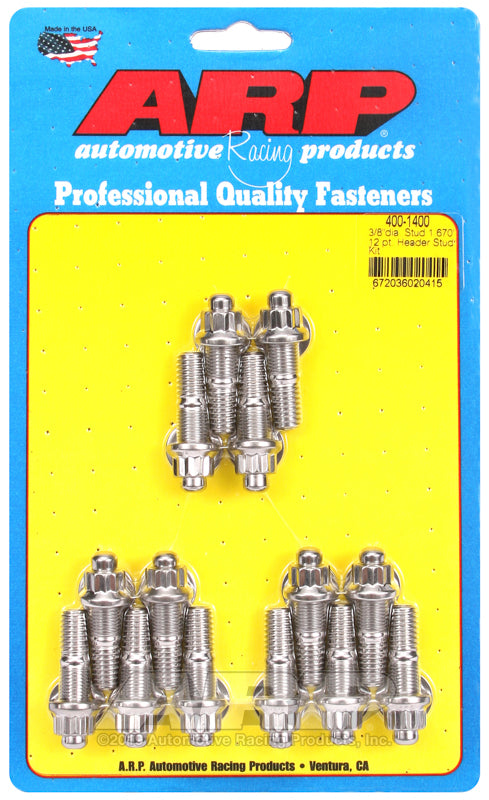 ARP 3/8 x .750 SS 12pt header stud kit