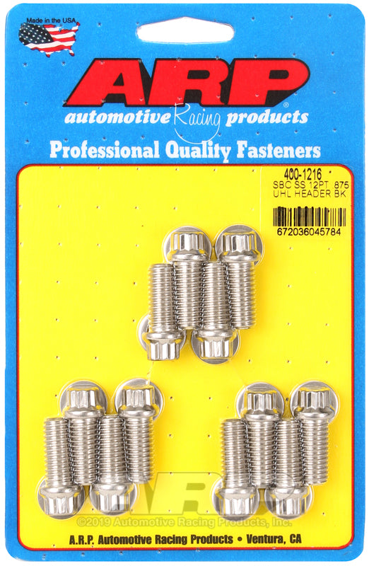 ARP Chevrolet Small Block SS 12pt .875in UHL Header Bolt Kit - Polished