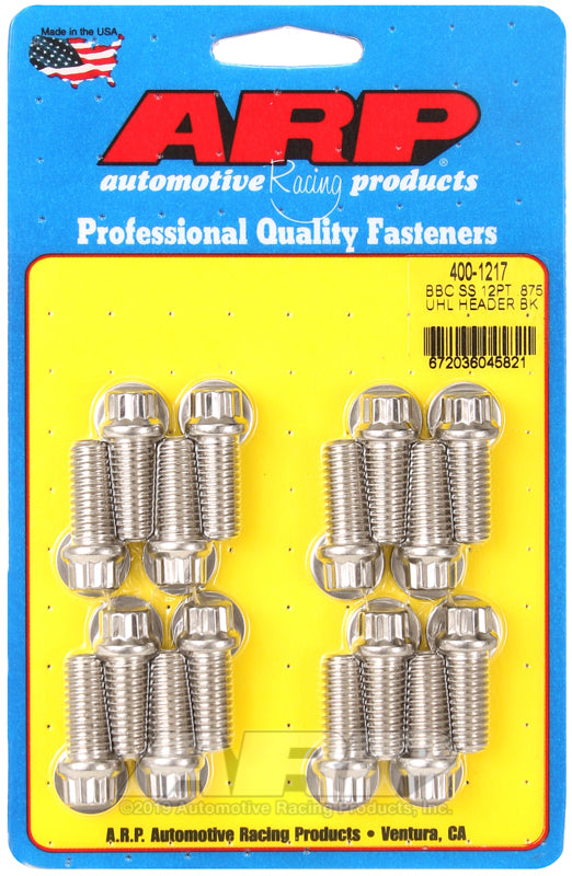 ARP BB Chevy SS 12pt .875 UHL header bolt kit