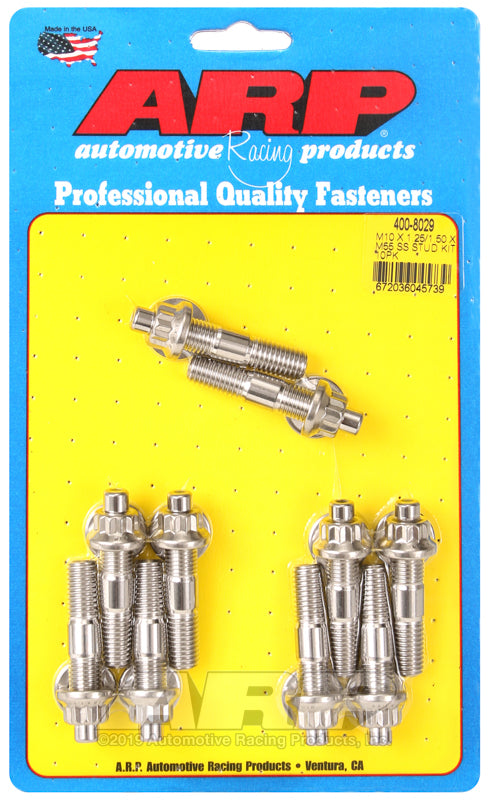 ARP M10 X 1.25/1.50 X 55mm broached stud kit 10pcs