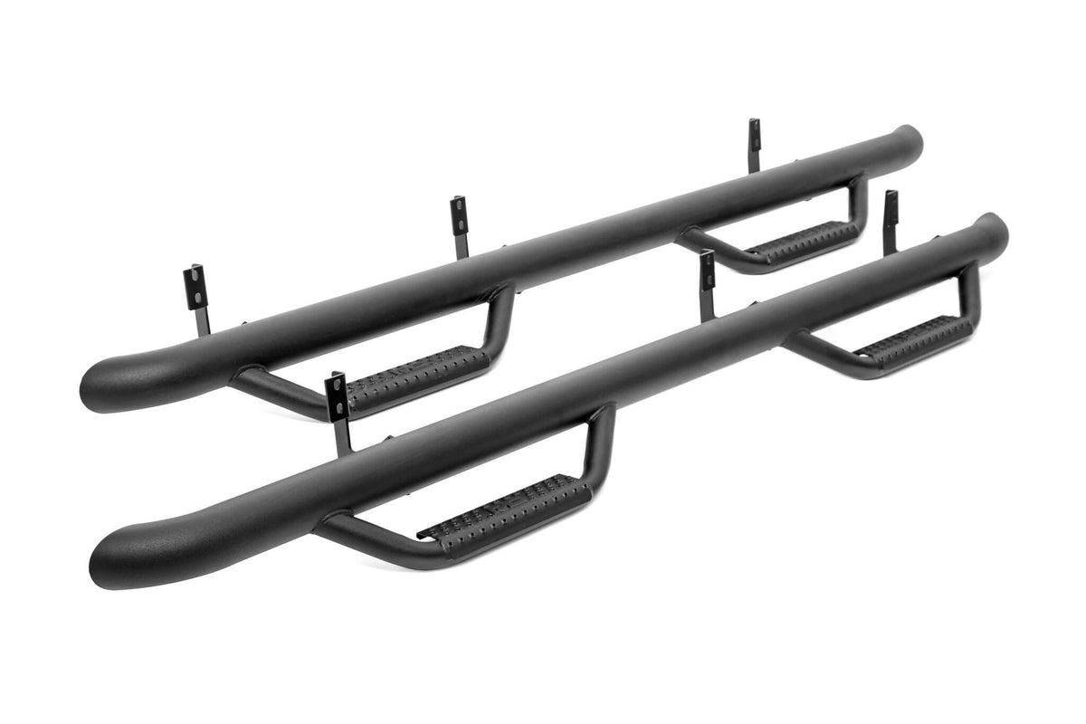 Rough Country Matte Black Nerf Step Bar Kit For 09-15 Dodge Ram 1500 Crew Cab