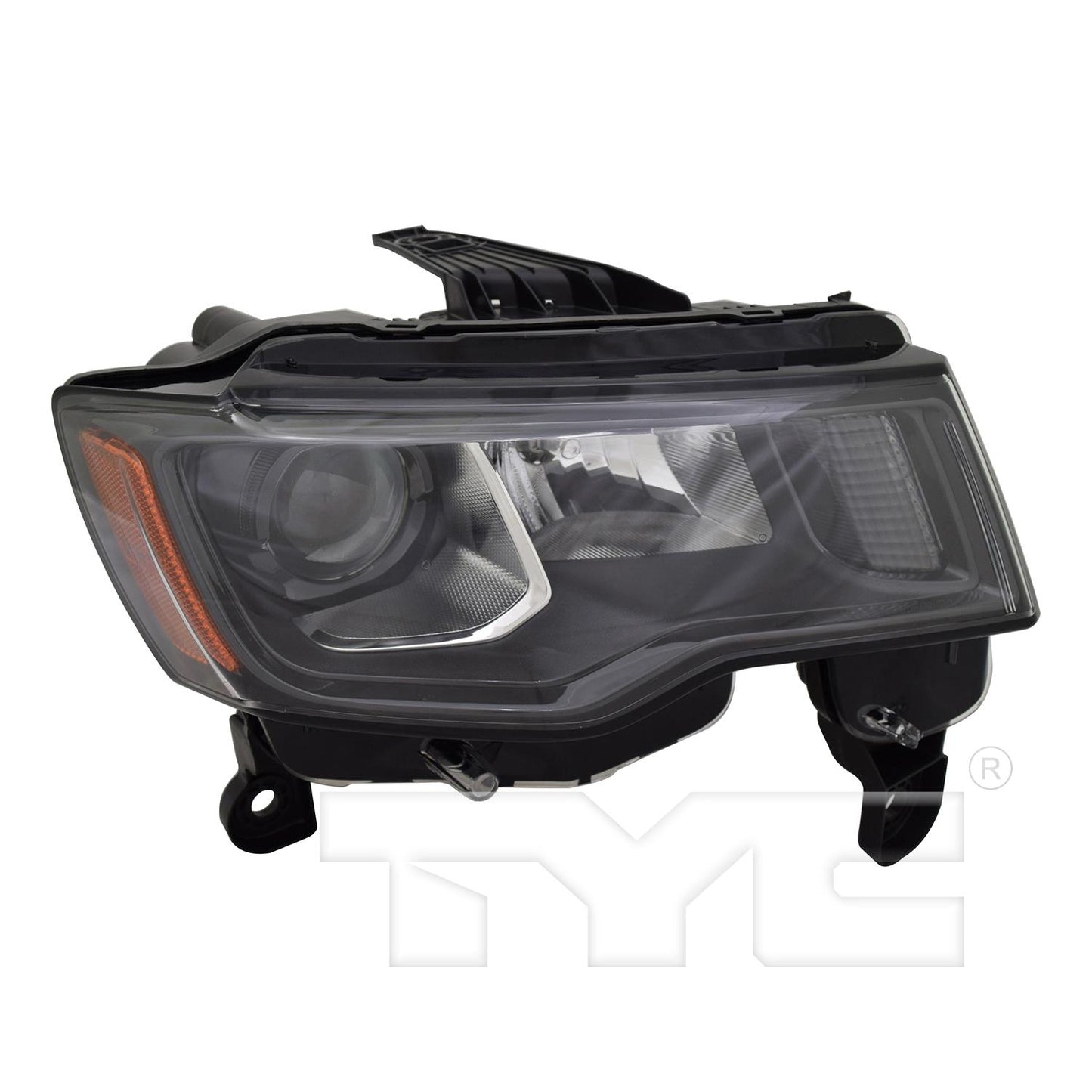 17-19 Jeep Grand Cherokee Right Side Halogen Headlight Black Bezel