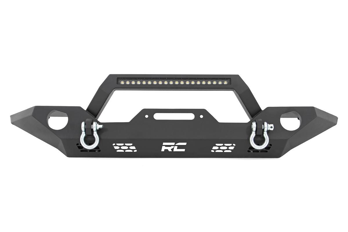 Rough Country Front Full Width LED Bar Winch Bumper for 07-18 Jeep Wrangler JK
