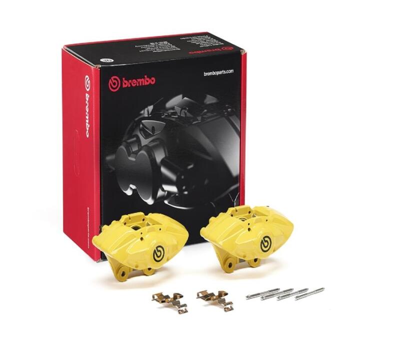 Brembo OE BMW 16-21 M2/17-18 M3/17-20 M4 Hydraulic Rear X-Style Brake Calipers - Yellow