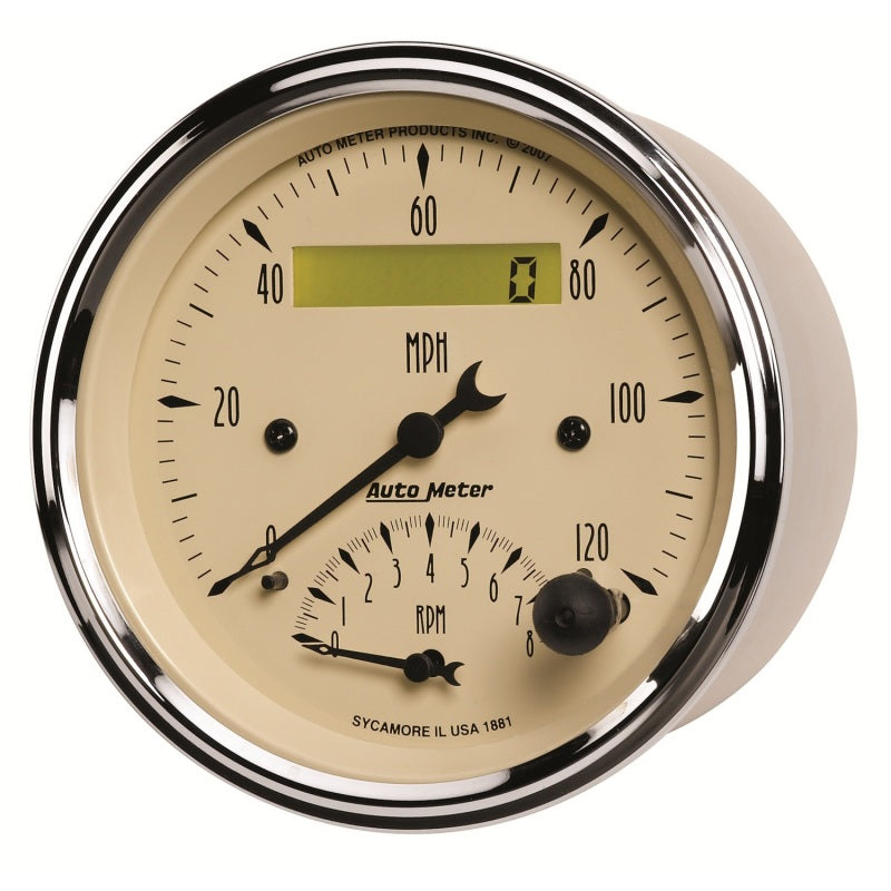 AutoMeter Gauge Tach/Speedo 3-3/8in. 120MPH & 8K RPM Elec. Program. An ...