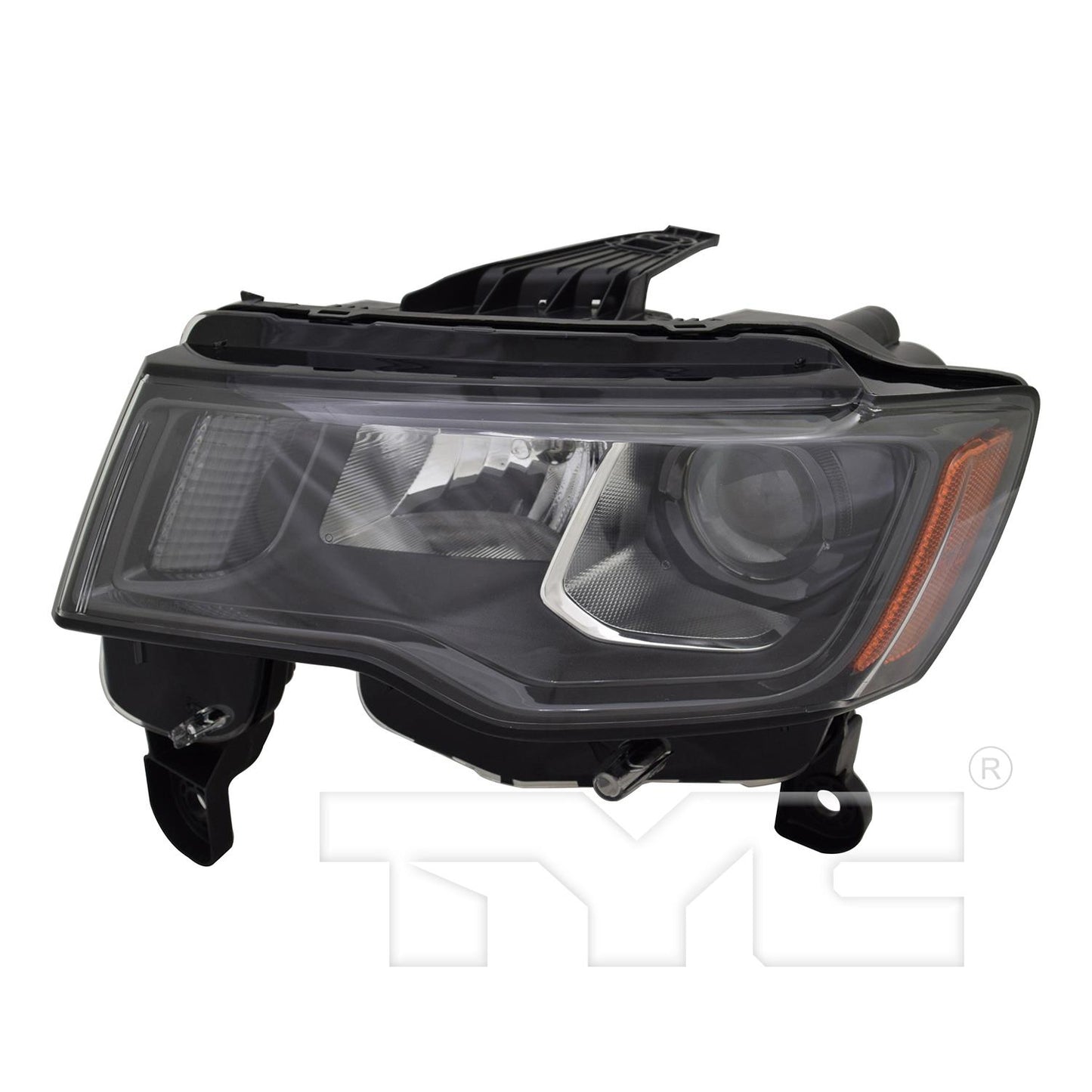 17-19 Jeep Grand Cherokee Left Side Halogen Headlight Black Bezel