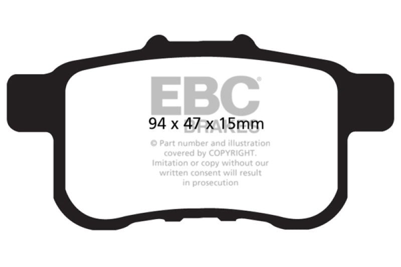 EBC 09-14 Acura TSX 2.4 Greenstuff Rear Brake Pads