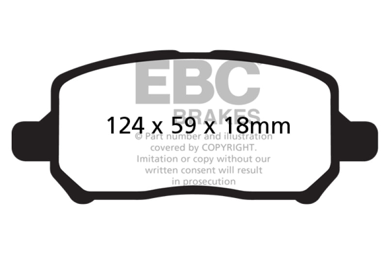 EBC 05-10 Chevrolet Cobalt 2.2 4 Lug Redstuff Front Brake Pads