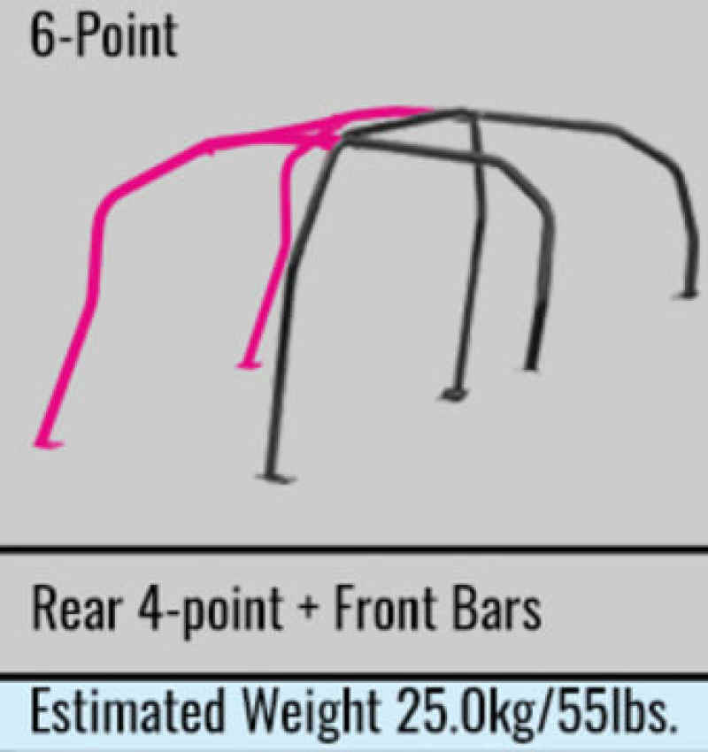 Cusco Chromoly Roll Cage 6 Point 4/5 Passenger Around Dash 05-07 Mitsu ...