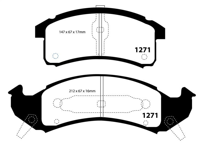 EBC 92-93 Buick Le Sabre (FWD) 3.8 Yellowstuff Front Brake Pads