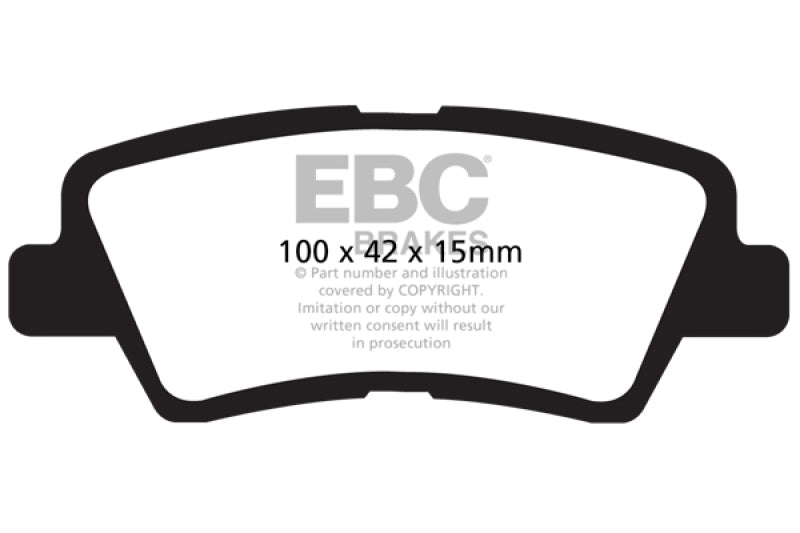 EBC 12 Hyundai Elantra 1.8 Redstuff Rear Brake Pads