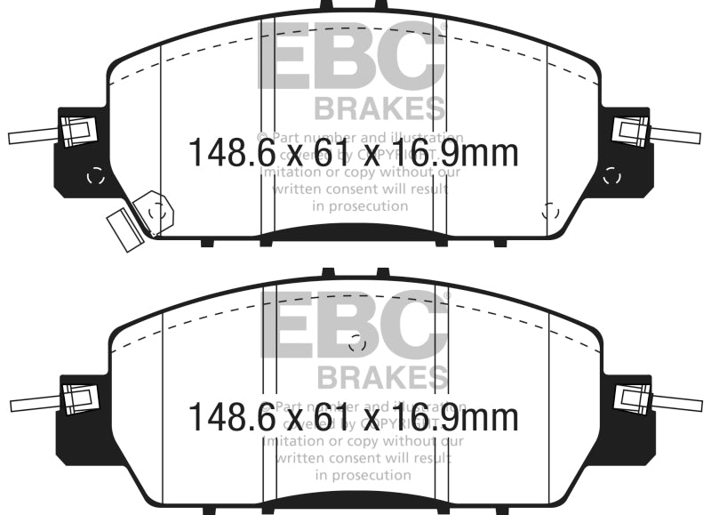 EBC 2016+ Honda Accord LX Sedan 2.4L Yellowstuff Front Brake Pads