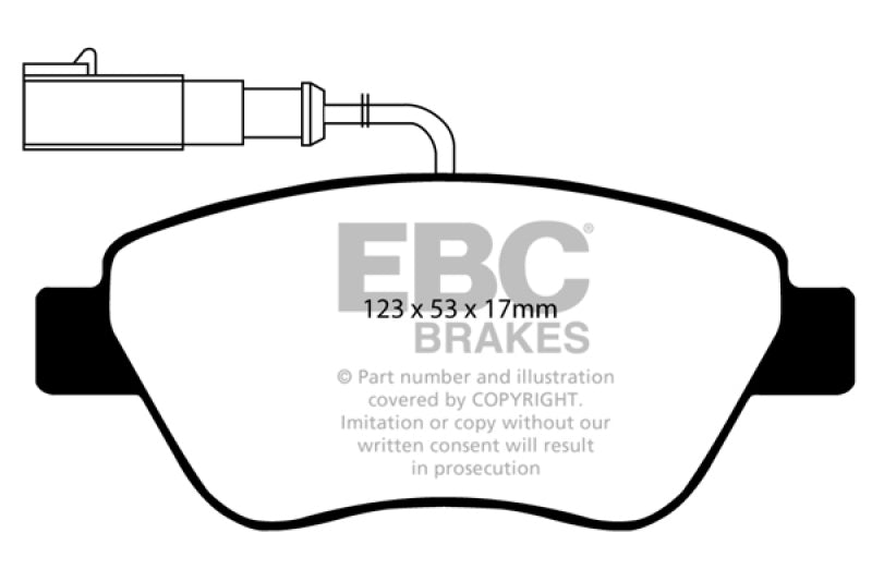 EBC 10-11 Fiat 500 1.4 (Bosch Calipers) Redstuff Front Brake Pads