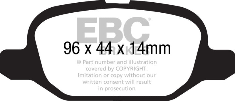 EBC 11+ Fiat 500 1.4 (ATE Calipers) Greenstuff Rear Brake Pads