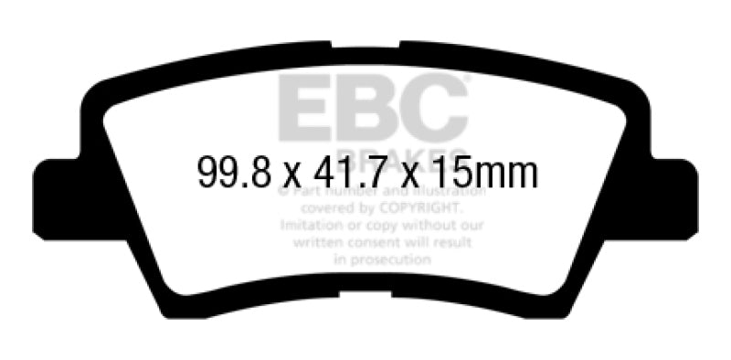 EBC 12+ Hyundai Azera 3.3 Redstuff Rear Brake Pads
