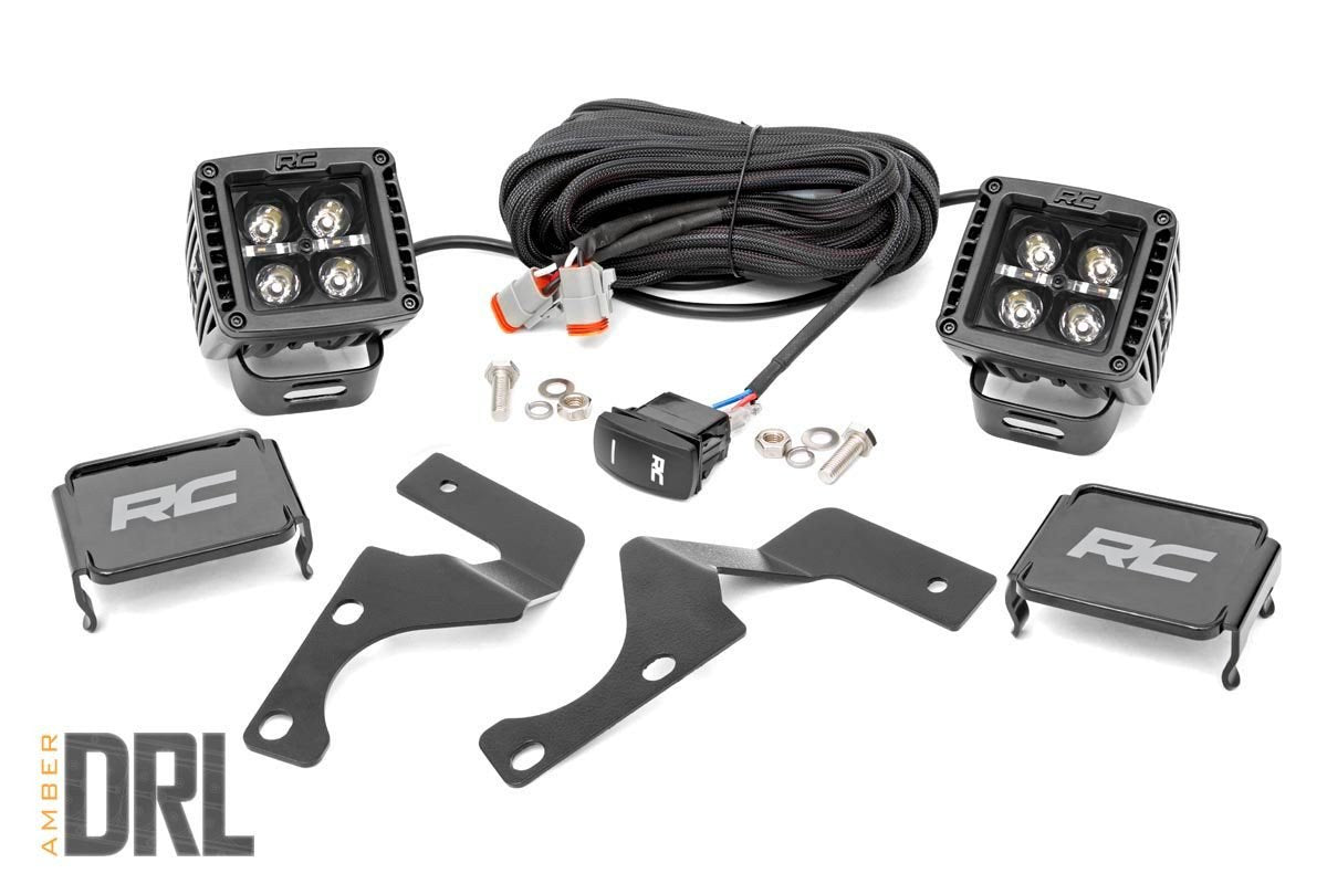 Rough Country 2" Black Series LED Windshield Amber DRL Kit for 14-19 4Runner