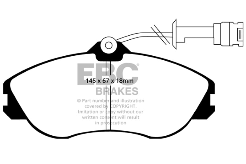 EBC 91-92 Audi 100 Quattro 2.3 (Girling) Redstuff Front Brake Pads