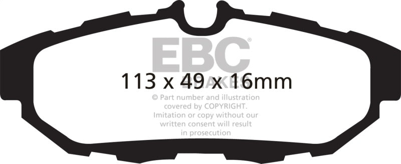 EBC 10-14 Ford Mustang 3.7 Redstuff Rear Brake Pads