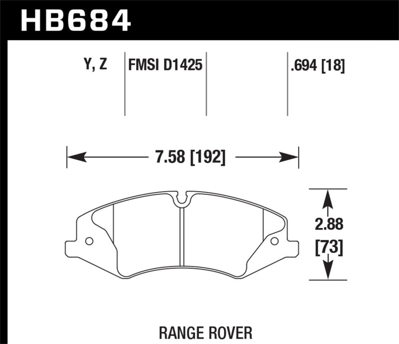 Range Rover Front Brake Hawk 10-13 Range Rover/Range Rover Sport Supercharged LTS Front Brake ...
