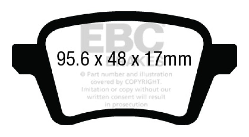 EBC 13+ Fiat 500L 1.4 Turbo Greenstuff Rear Brake Pads