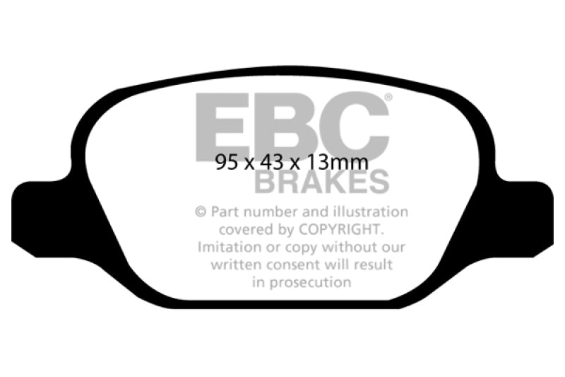 EBC 10-11 Fiat 500 1.4 (Bosch Calipers) Redstuff Rear Brake Pads