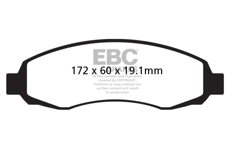 EBC 03-04 Dodge Dakota 2WD 3.7 Greenstuff Front Brake Pads