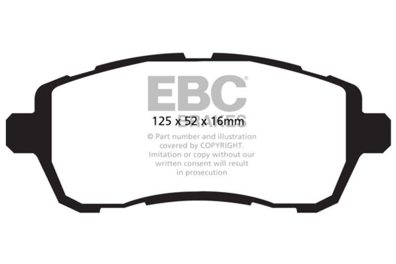 EBC 10+ Ford Fiesta 1.6 (FOR NON-ST/NON-TURBO) Greenstuff Front Brake Pads