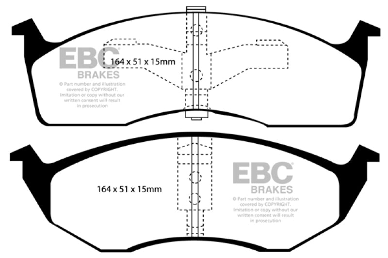 EBC 95-97 Chrysler Concorde 3.3 Redstuff Front Brake Pads