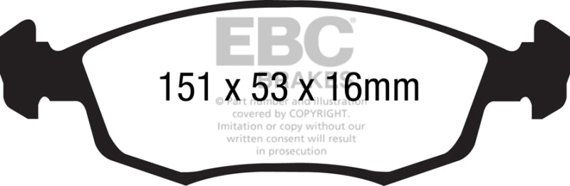 EBC 11+ Fiat 500 1.4 (ATE Calipers) Greenstuff Front Brake Pads