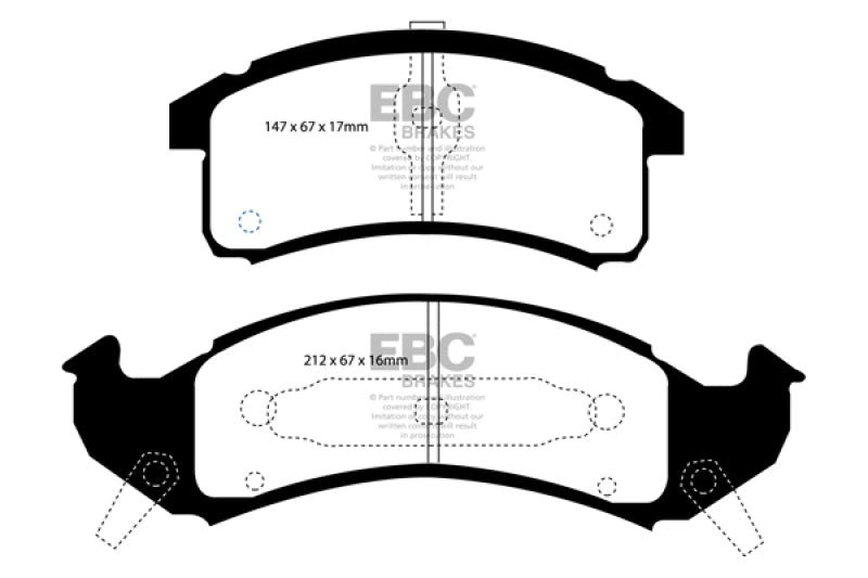 EBC 92-93 Buick Le Sabre (FWD) 3.8 Yellowstuff Front Brake Pads