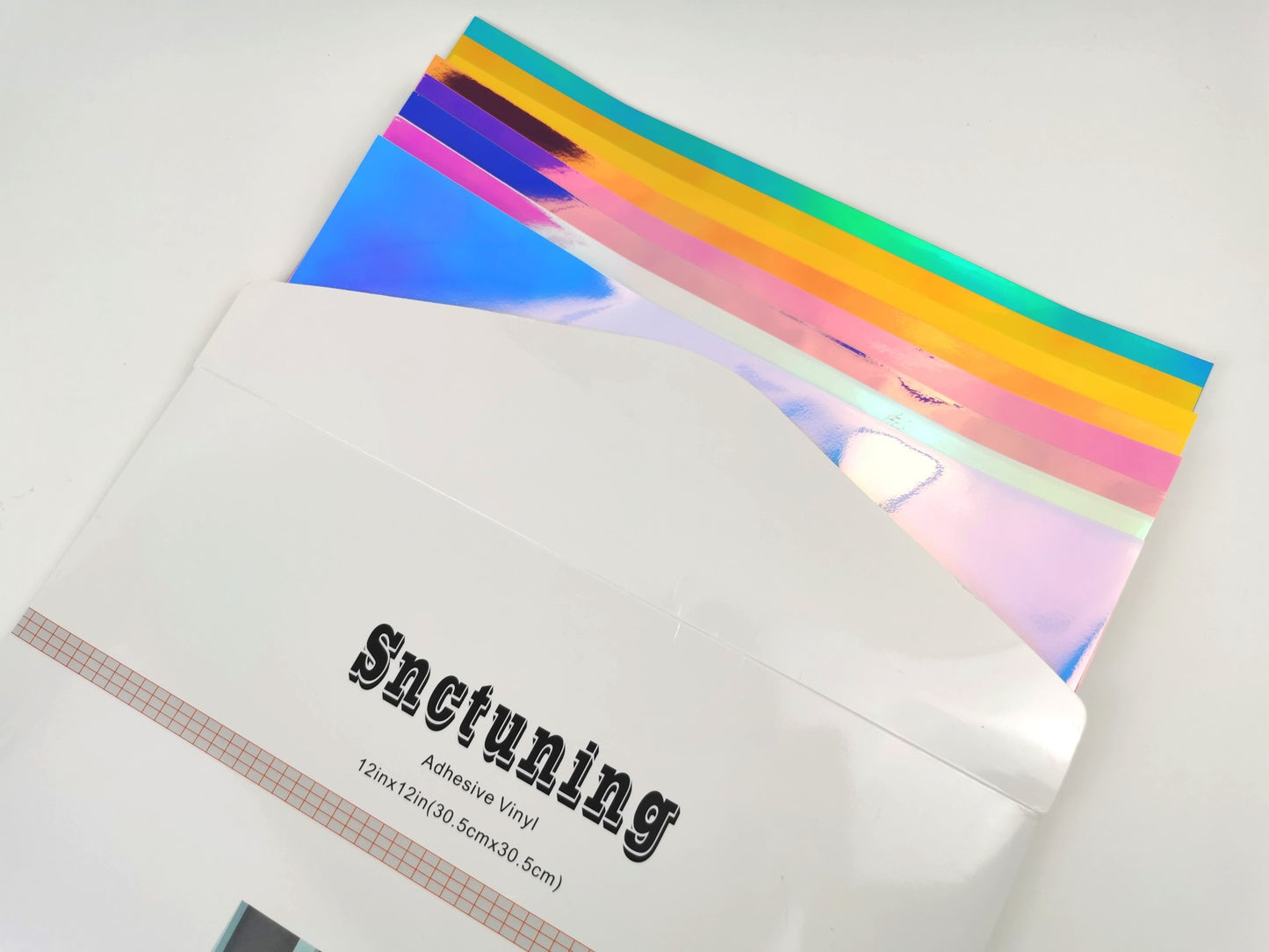 SNC Tuning Quality Holographic Rainbow Vinyl Sticker Sheets 8 pk Assorted 12"x12