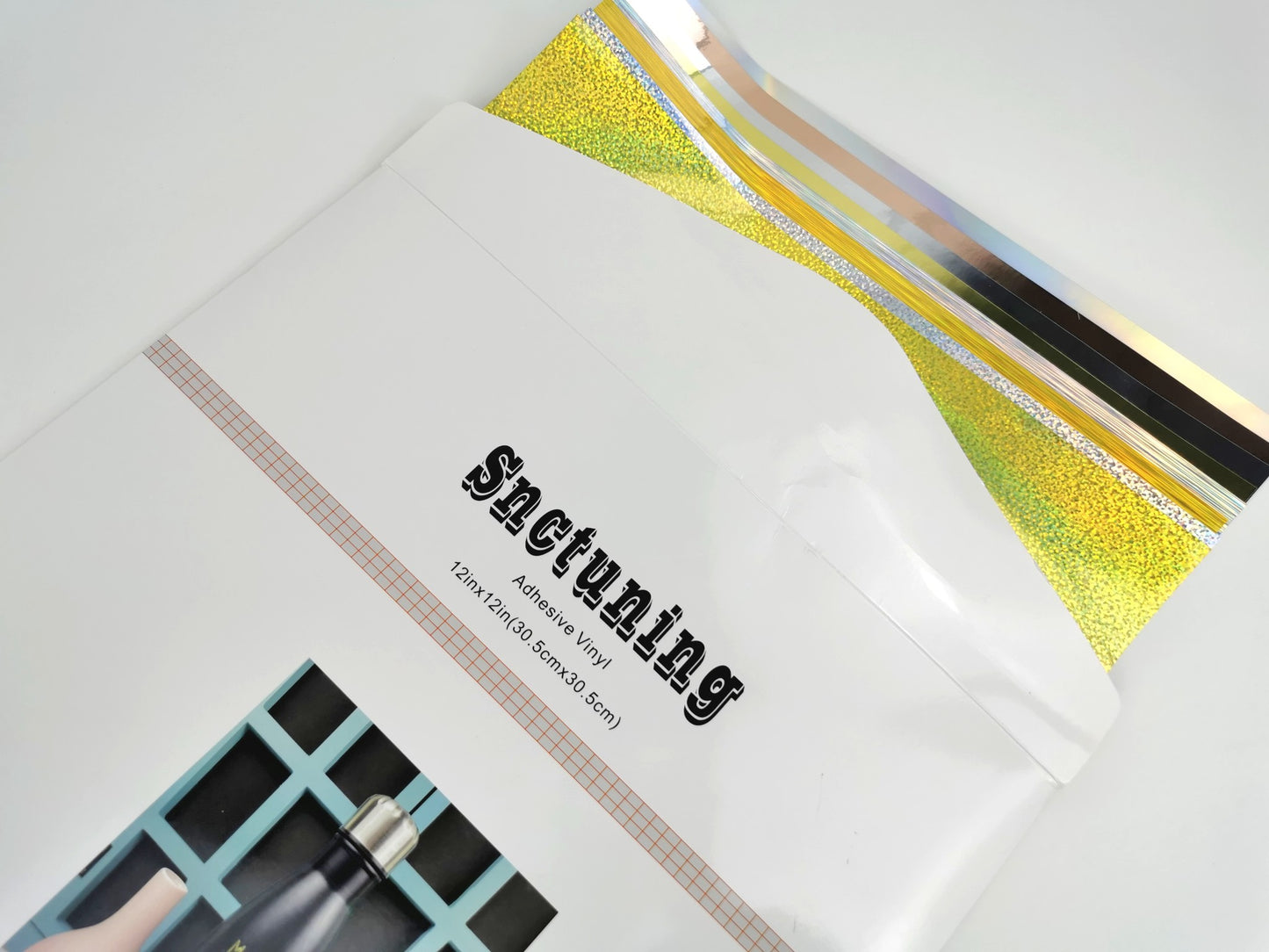 SNC Tuning Quality Holographic Gold and Silver Vinyl Sticker Sheets 8 pk 12"x12