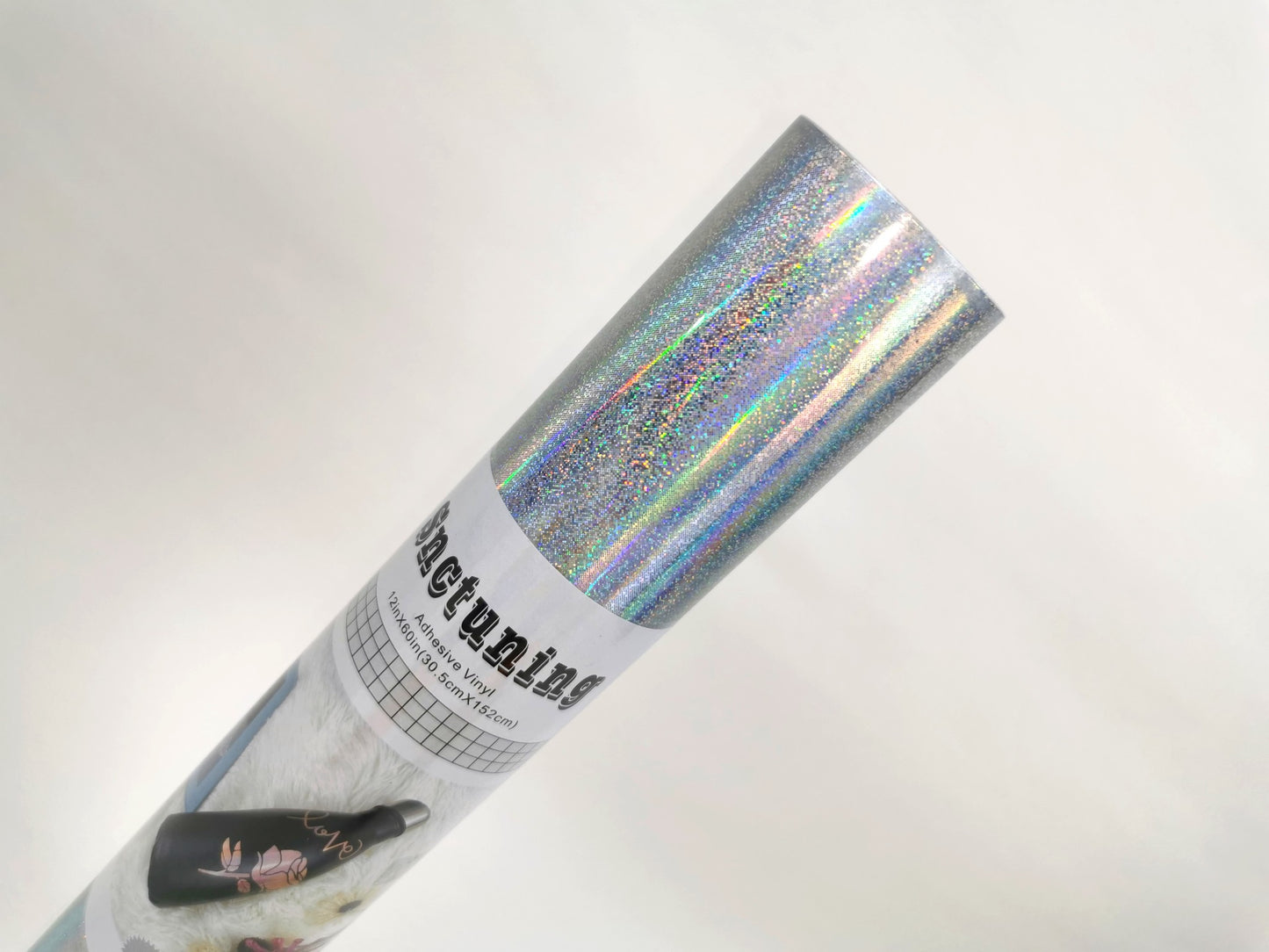 SNC 1ftx5ft Quality Vinyl Sticker Adhesive Roll Holographic Shimmer CHOOSE COLOR